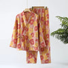 New Chinese Style Spring And Autumn Double Pure Cotton Gauze Pajamas For Women