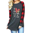 New Color Matching Women's Long-sleeved Valentine's Day Print Series Women's Top