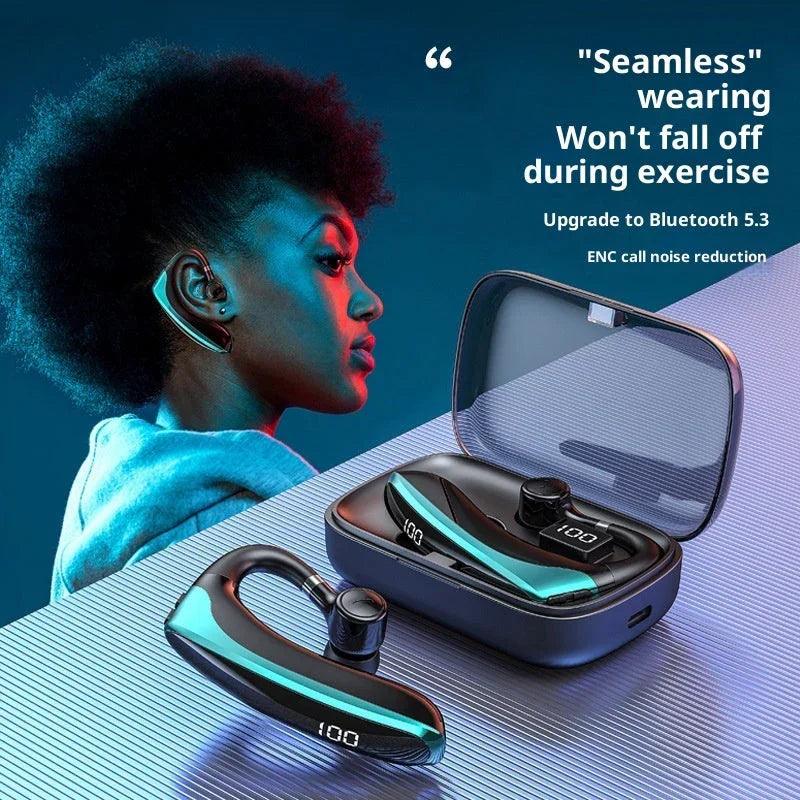 New Digital Display Ear-mounted Single-ear Ultra-long Life Battery In-ear Bone Conduction Sports Wireless Bluetooth Headset