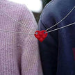 New Heart Shaped Stitching Acrylic Couple Necklace