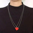 New Heart Shaped Stitching Acrylic Couple Necklace