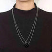 New Heart Shaped Stitching Acrylic Couple Necklace
