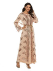 New High Density Sequin Embroidery Arab  Robe