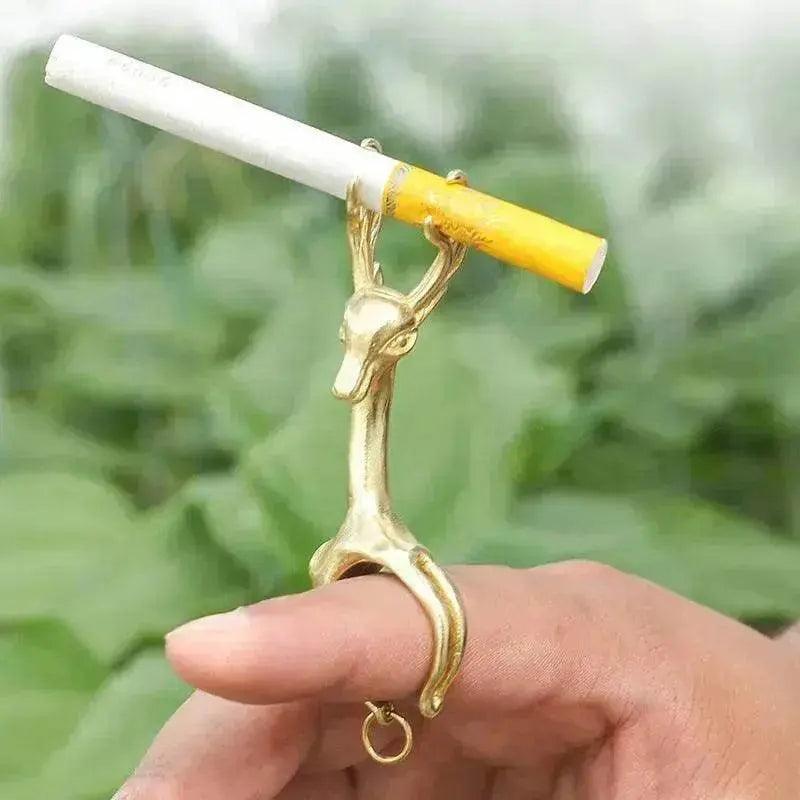 New Lucky Deer Anti-finger Smoked Yellow Release Finger Copper Ring