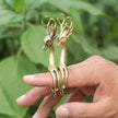 New Lucky Deer Anti-finger Smoked Yellow Release Finger Copper Ring