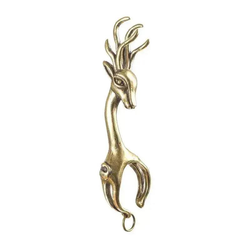 New Lucky Deer Anti-finger Smoked Yellow Release Finger Copper Ring