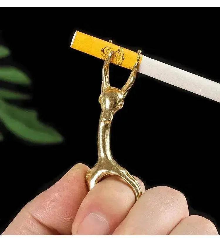 New Lucky Deer Anti-finger Smoked Yellow Release Finger Copper Ring