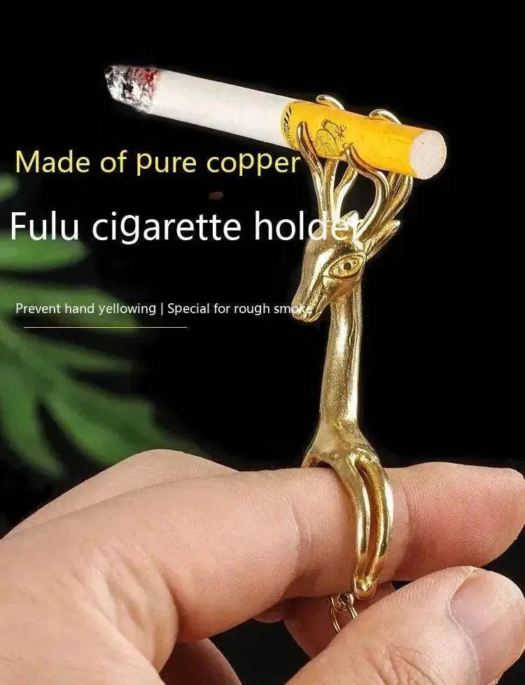 New Lucky Deer Anti-finger Smoked Yellow Release Finger Copper Ring