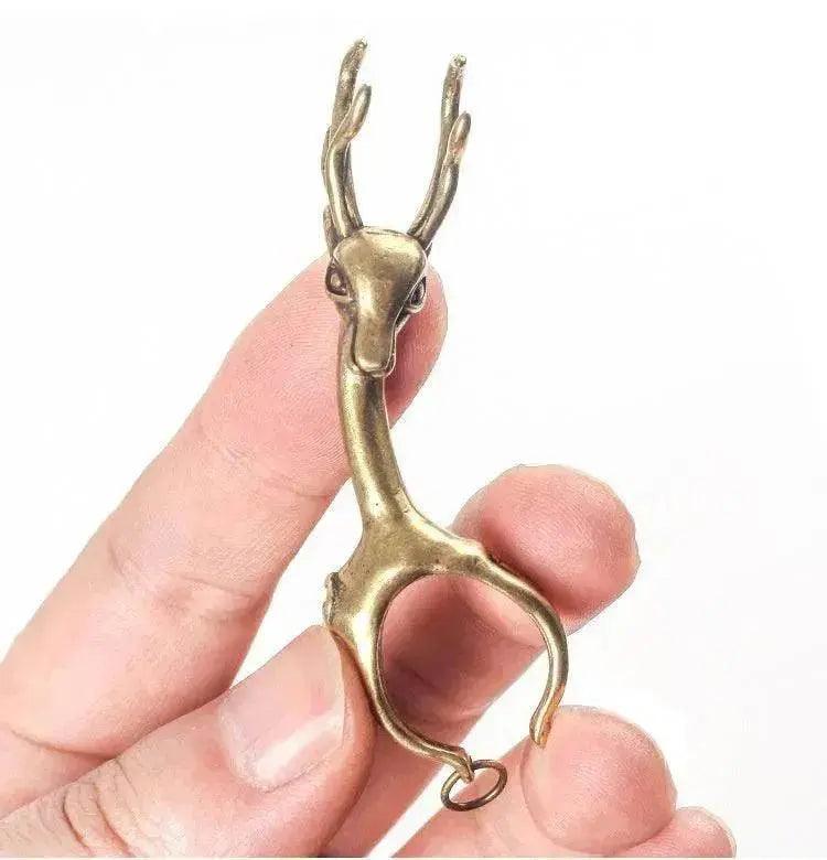 New Lucky Deer Anti-finger Smoked Yellow Release Finger Copper Ring