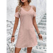 New Off-shoulder Short-sleeved Dress Fashion Summer Slimming A-line Dresses Casual Holiday Beach Dress For Womens Clothing