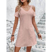 New Off-shoulder Short-sleeved Dress Fashion Summer Slimming A-line Dresses Casual Holiday Beach Dress For Womens Clothing