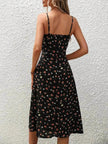 New Polka Dot Print Suspender Dress Summer Charming Slit Long Dresses For Womens Clothing