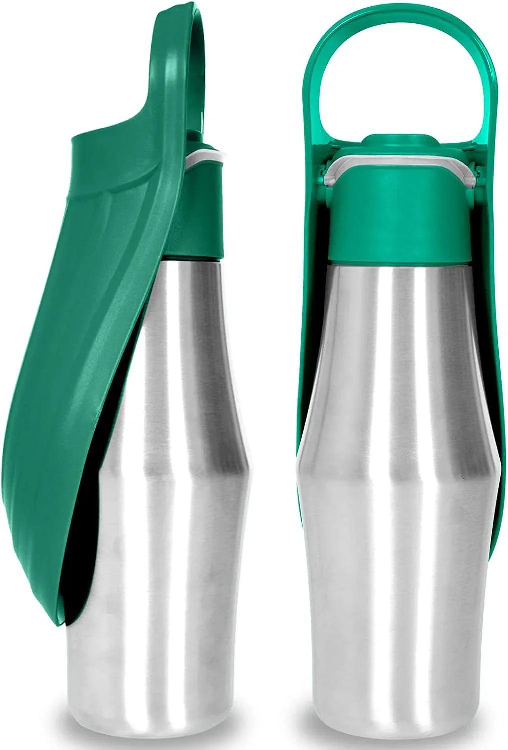 Portable Dog Water Bottle – 27oz Silicone Leaf Design Travel Drinker for Dogs