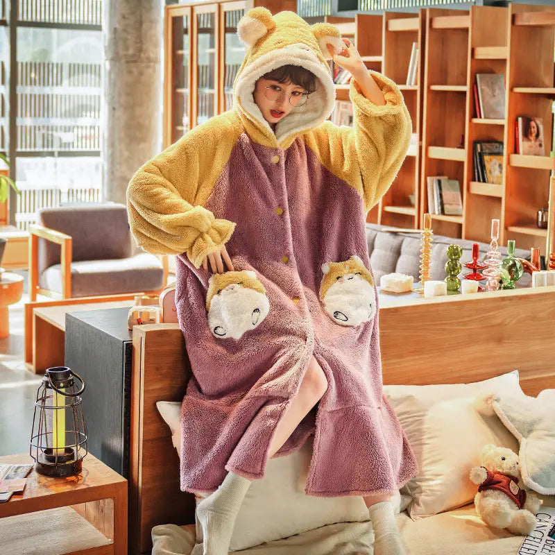 New Winter Coral Fleece Pajamas For Women
