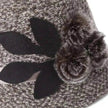 New women's woolen French plain weave flowers basin hat