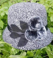 New women's woolen French plain weave flowers basin hat