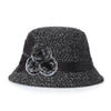 New women's woolen French plain weave flowers basin hat