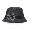 New women's woolen French plain weave flowers basin hat