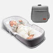 Foldable Newborn Baby Crib – Portable Travel Cot with Mosquito Net & Cotton Cushion
