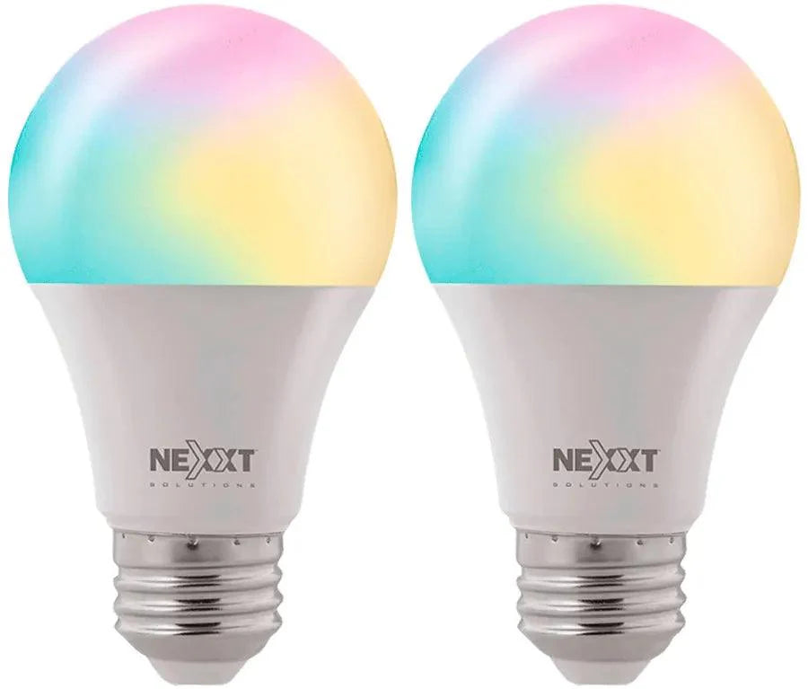Nexxt - Smart Home Indoor Wi-Fi RGB & White LED Light Bulb (2 Pack)