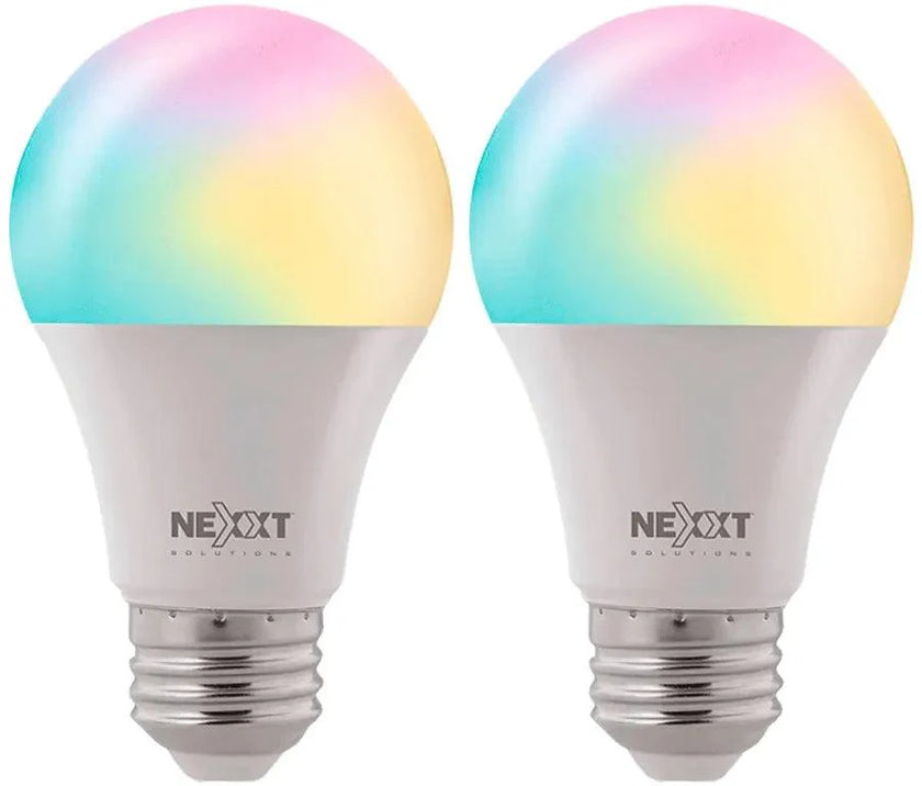 Nexxt - Smart Home Indoor Wi-Fi RGB & White LED Light Bulb (2 Pack)