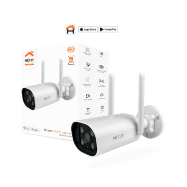 Nexxt - Caméra de surveillance extérieure intelligente 2K 5MP - Blanche - NHC-OF10