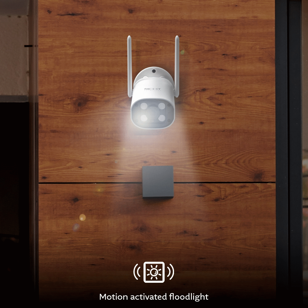 Nexxt - Caméra de surveillance extérieure intelligente 2K 5MP - Blanche - NHC-OF10