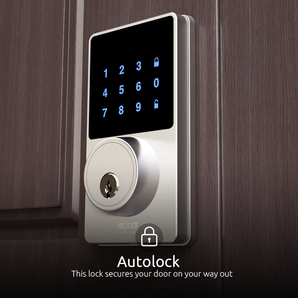 Nexxt - Smart Home - Wi-Fi Door Lock - Digital Keypad Mechanical Key - Stainless Steel