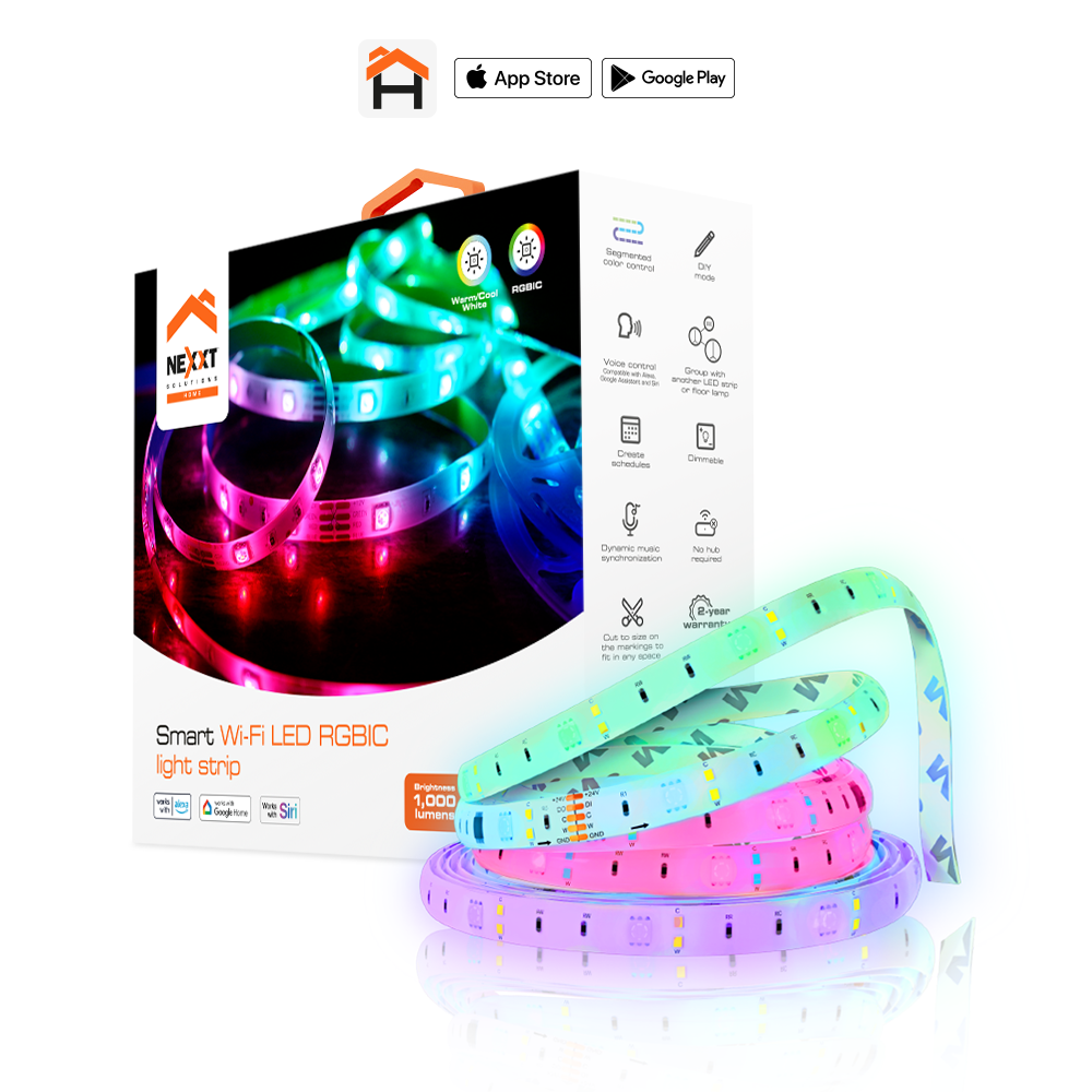 Nexxt - Smart Home - Wifi LED RGBIC Strip Lights-NHB-S613