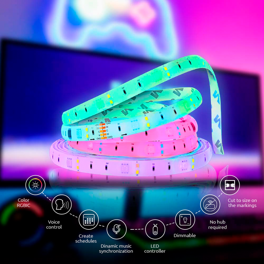 Nexxt - Smart Home - Wifi LED RGBIC Strip Lights-NHB-S613