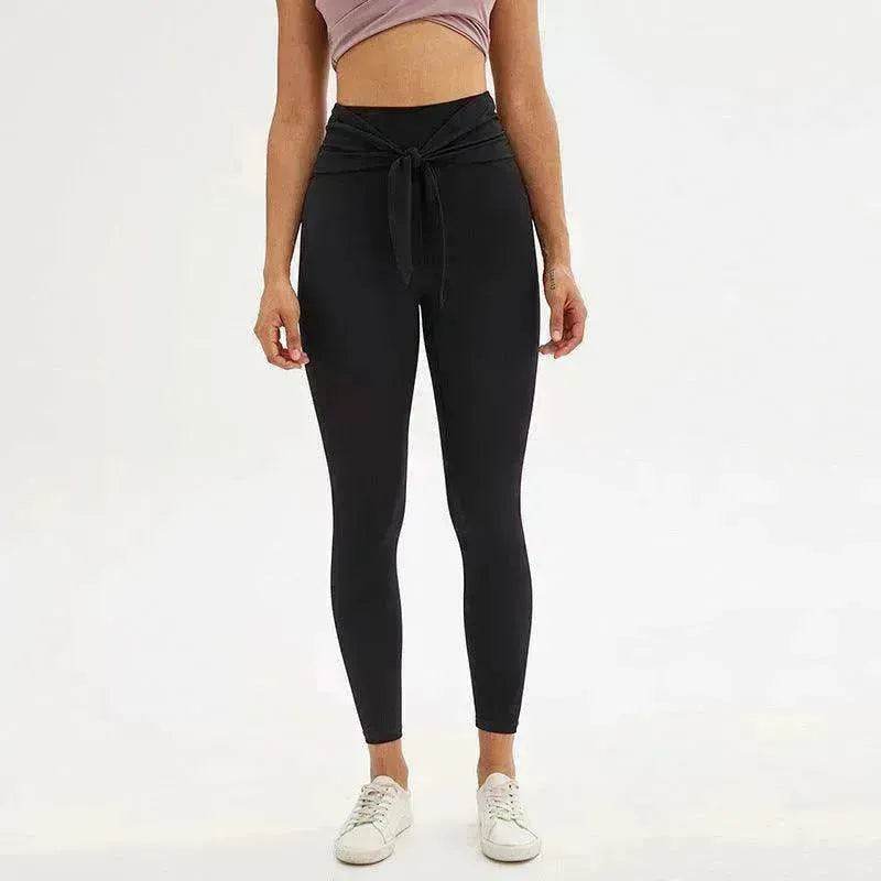 Nine-point legging yoga pants with straps