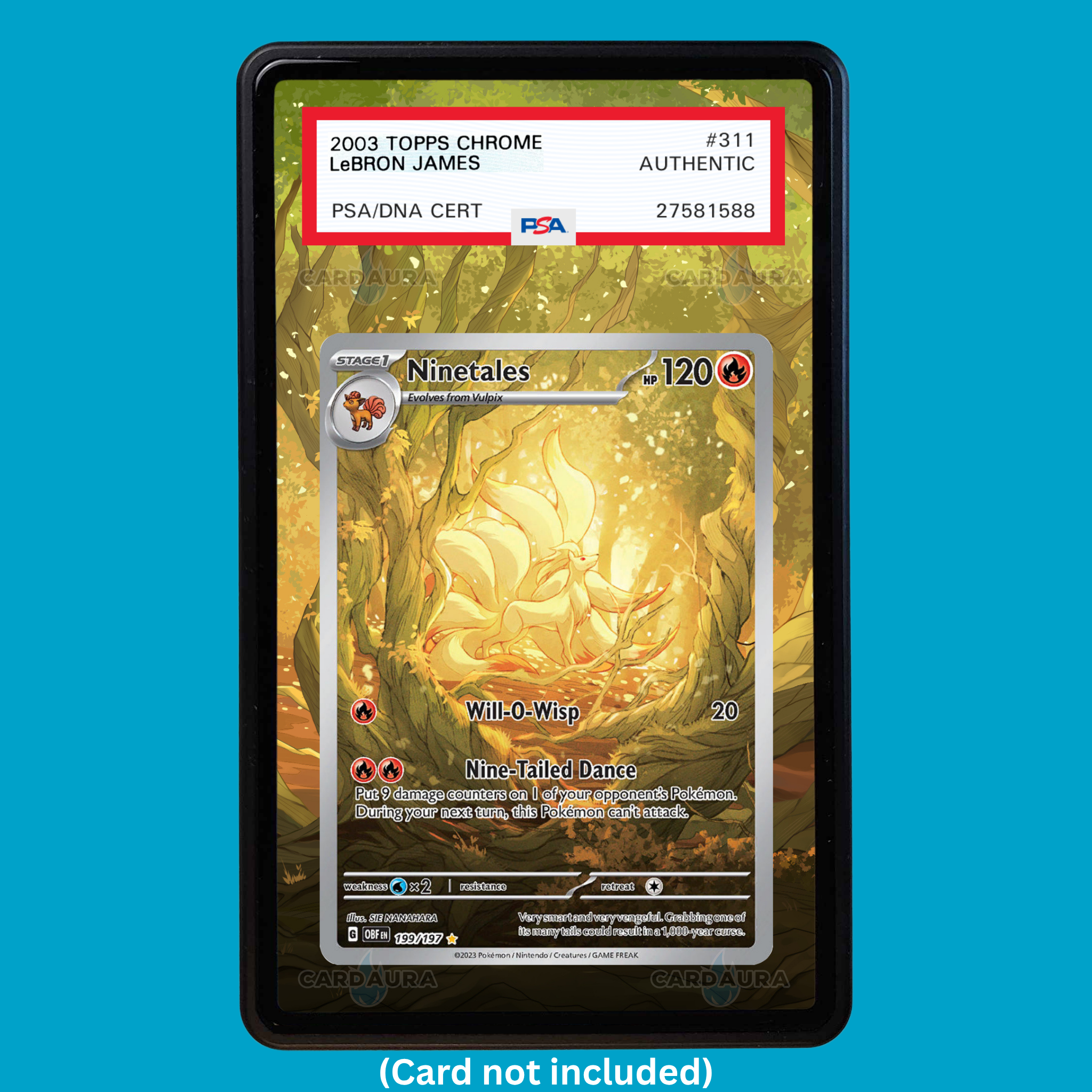 Ninetales 199/197 Obsidian Flames (Graded) Display Case