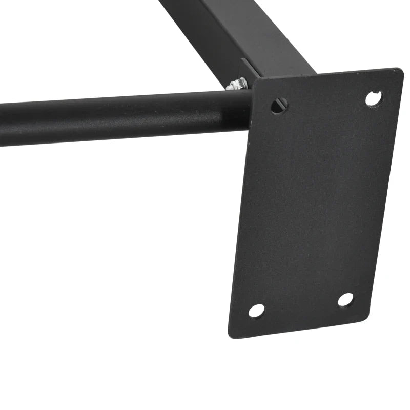 Soozier Pull Up Bar Wall Mount Chin Up Bar, Upper Body Strength Training Station with Non-Slip Foam for Home Gym, Black