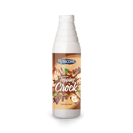 Choco-Hazelnut Topping with Pieces - 1 KG Squeeze Bottle - Choco-Nut Crock Topping - Rubicone Canada - Ships Free Within Canada on Orders Above CAD $199
