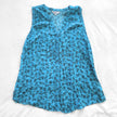 Women's Northern Reflections Blue Floral Button-Up Sleeveless Blouse [XL]