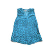 Women's Northern Reflections Blue Floral Button-Up Sleeveless Blouse [XL]
