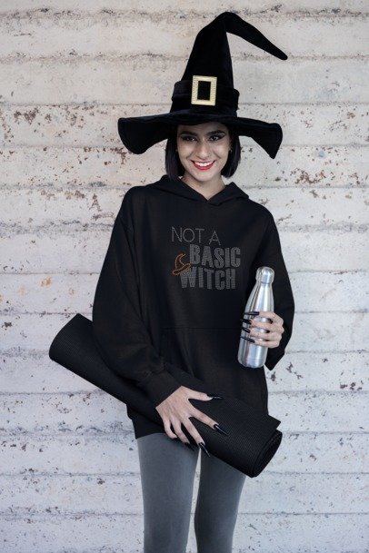 Not a Basic Witch Rhinestone Shirt – Halloween Sparkle Bling Tee | Blingdazzel