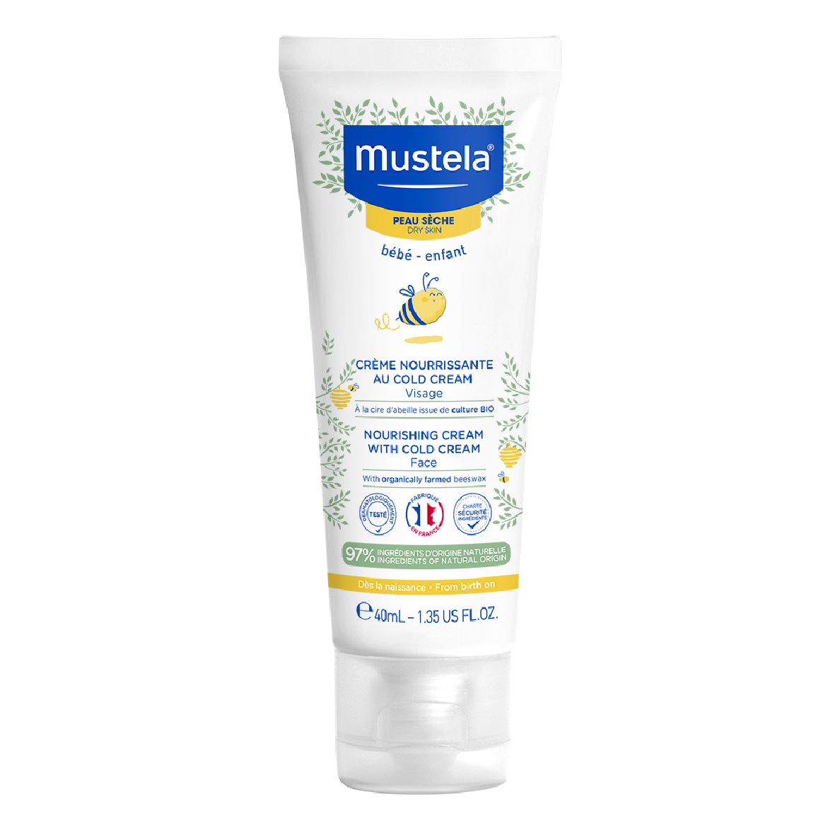 Mustela Nourishing Face Cream with Cold Cream and Organic Beeswax (40ml)