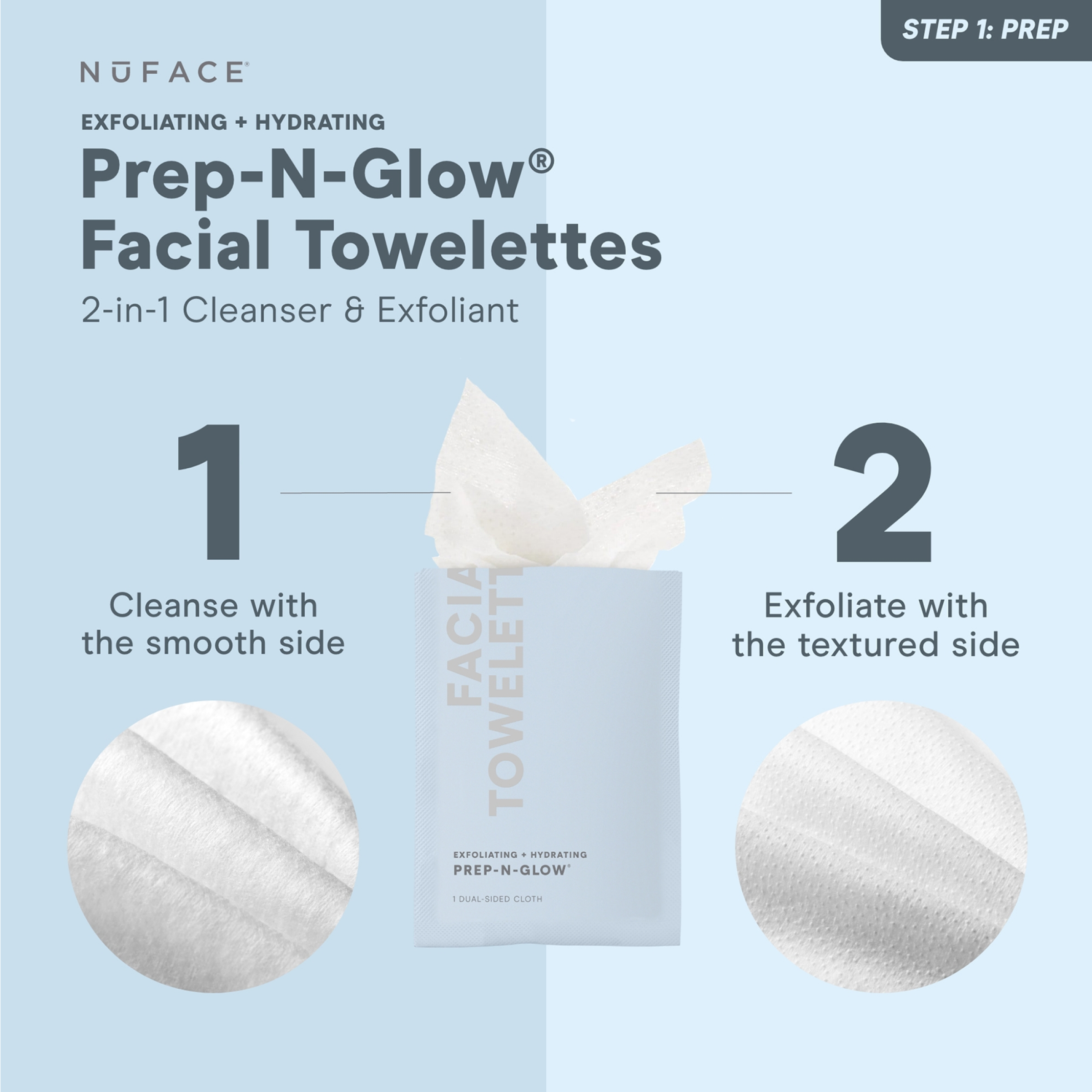 NuFACE Prep-N-Glow® Dual-Sided Cloths (5 pack)