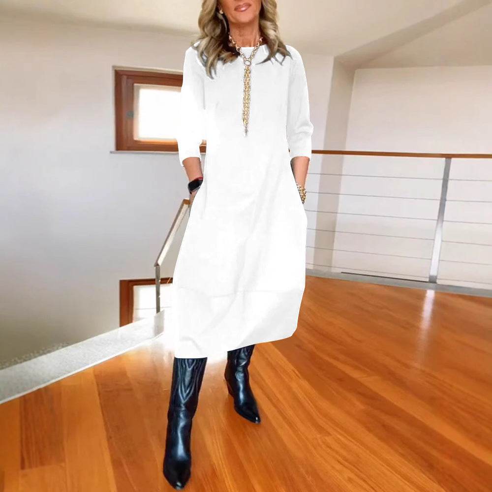 Long Sleeved Dress Women – High Waist Oversized Swing Maxi Dress
