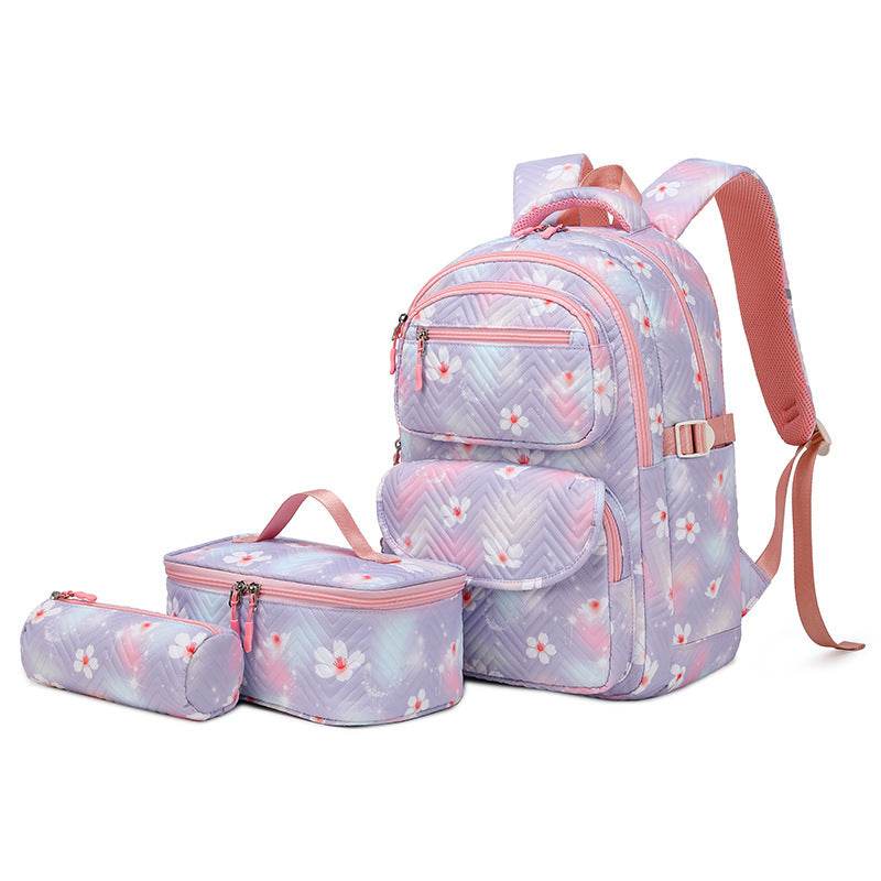 Printed Schoolbag Three-piece Fashion Backpack