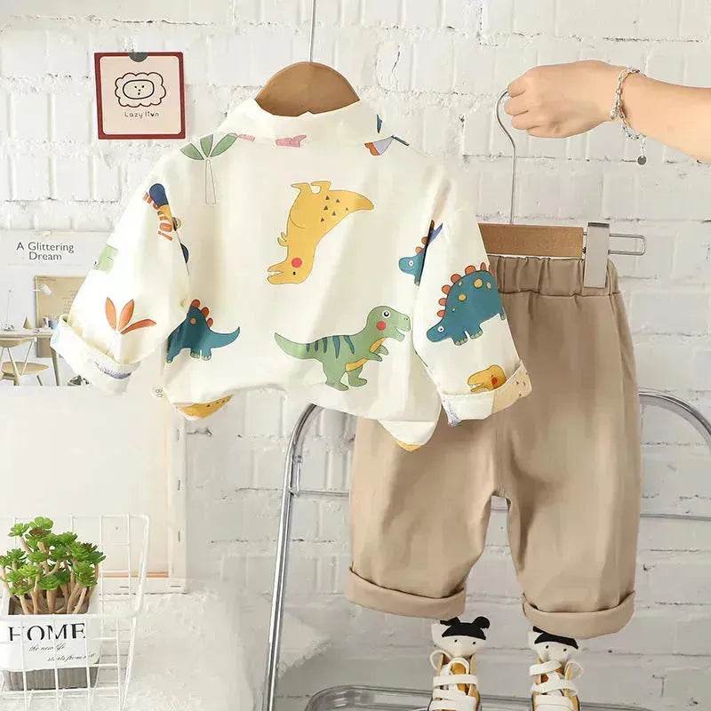 Printing Long sleeve Shirt For Boys Pants Breathable Two-piece Set for boys.