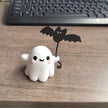 Mini Ghost Walking Dog Statue Halloween Decoration