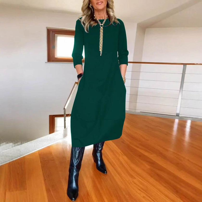 Long Sleeved Dress Women – High Waist Oversized Swing Maxi Dress