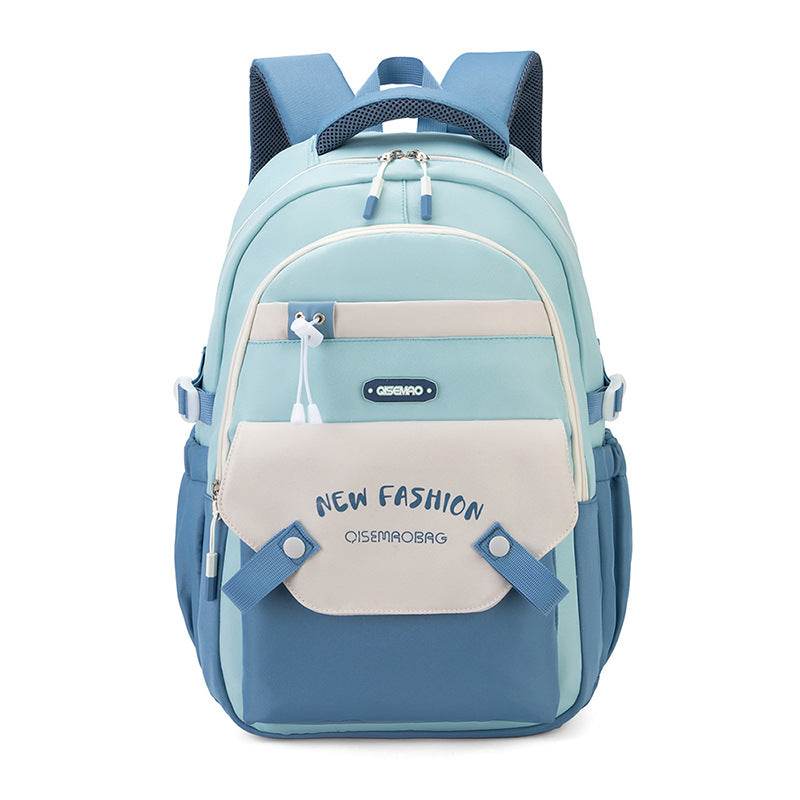 Colorful Contrast Schoolbag – Trendy Backpack for Students