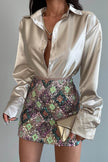 Single-breasted Long Sleeve Lapel Satin Blouse Shirt for work business office