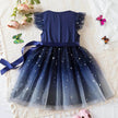 Fashionable Little Girl Starry Princess Dress Tulle Birthday dress Party dress for kids