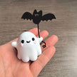 Mini Ghost Walking Dog Statue Halloween Decoration