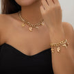 Boho Dolphin Starfish Conch Pendant Jewelry Set – Choker Necklace & Bracelets for Women