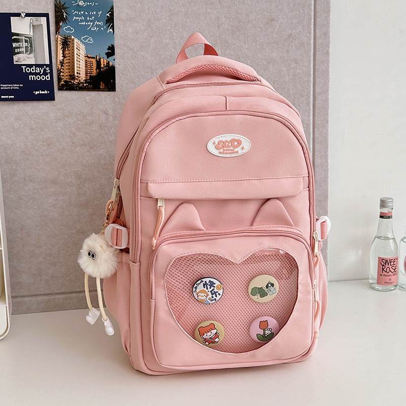 Large Capacity Kids School Backpack – Nylon Bookbag for Primary Students | Pink, Blue, Black